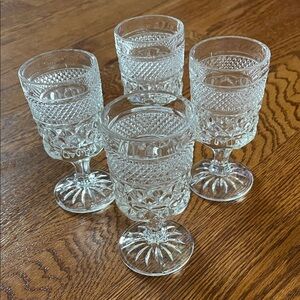 Vintage Cut Glass Goblet Set